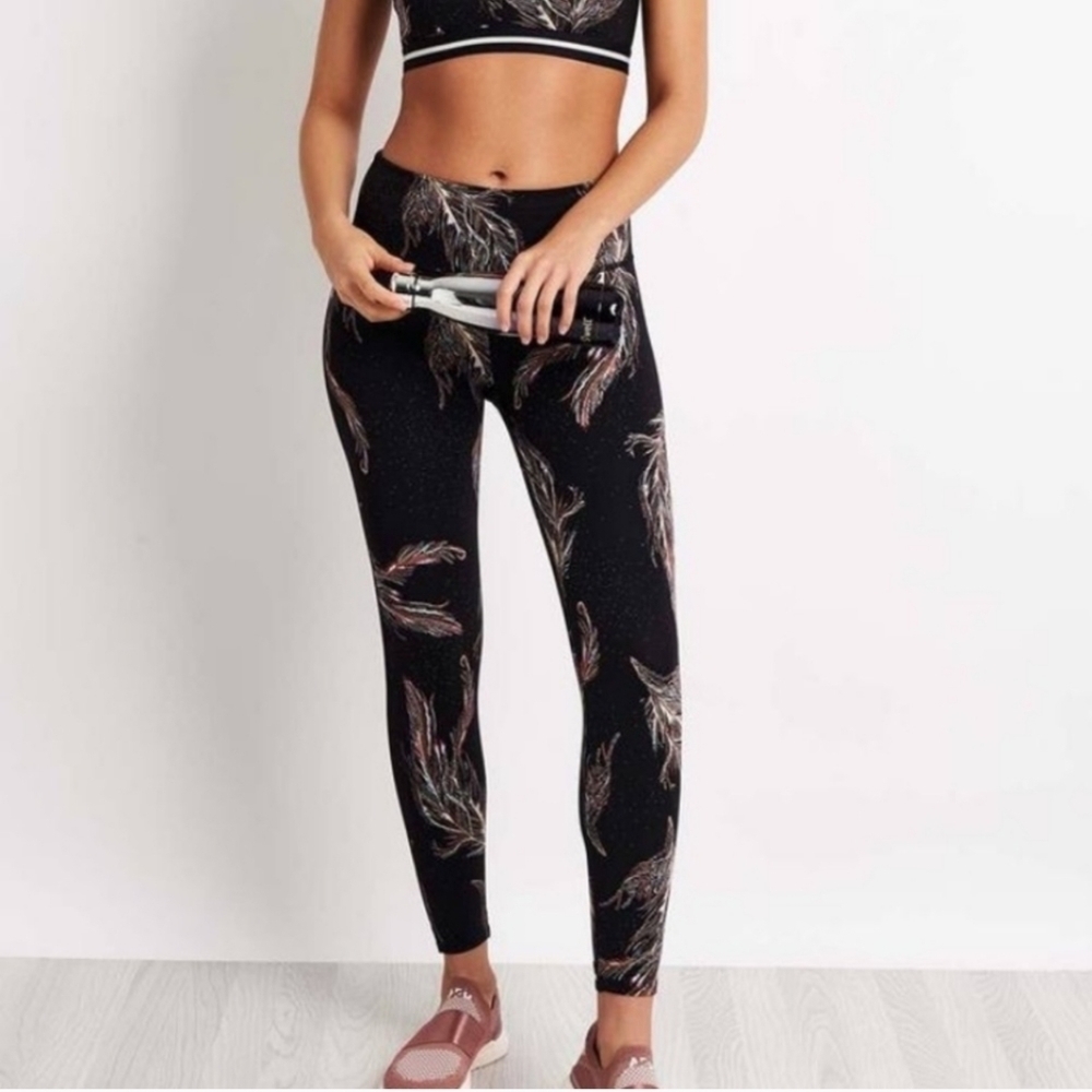FREE PEOPLE Movement, Serene Printed 7/8 Reflective Compression Leggings,Size XS
